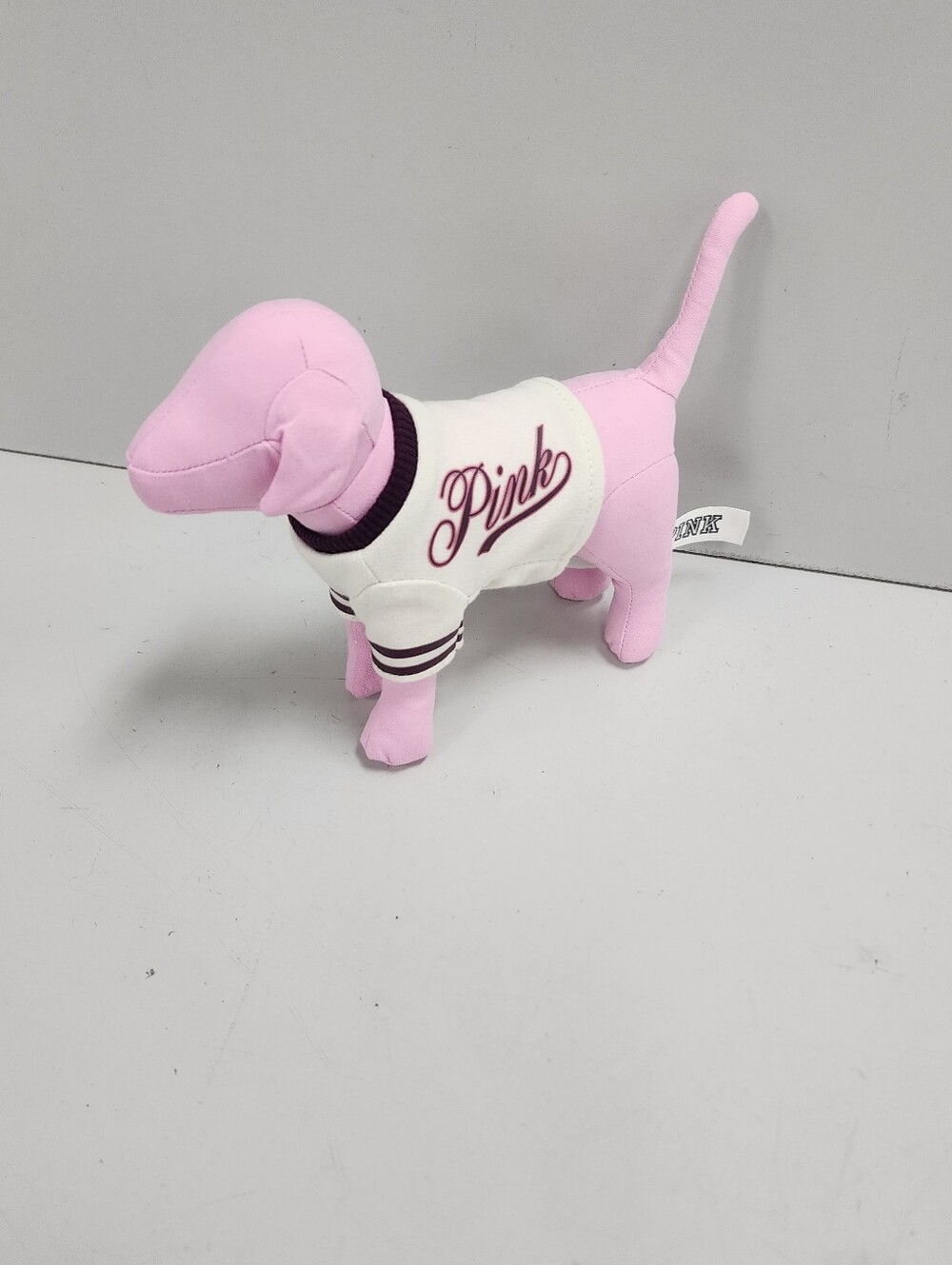 PINK Victoria's Secret Cream & Pink Dog Sweater with Script Logo
